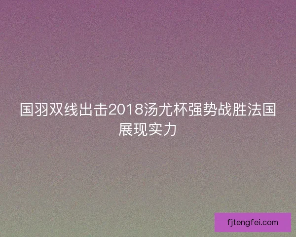 国羽双线出击2018汤尤杯强势战胜法国展现实力